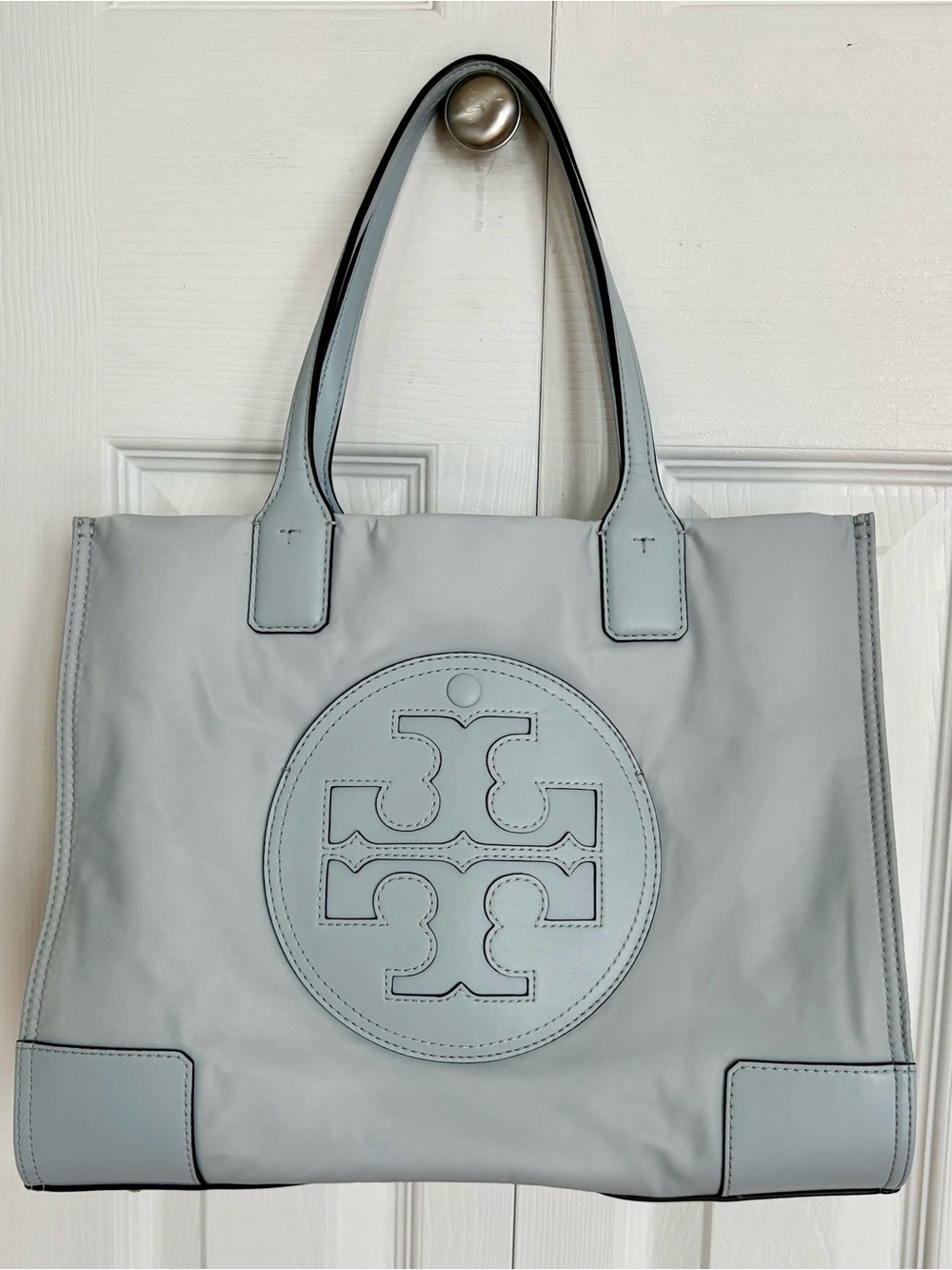 Tory Burch Light Blue Logo Tote Bag